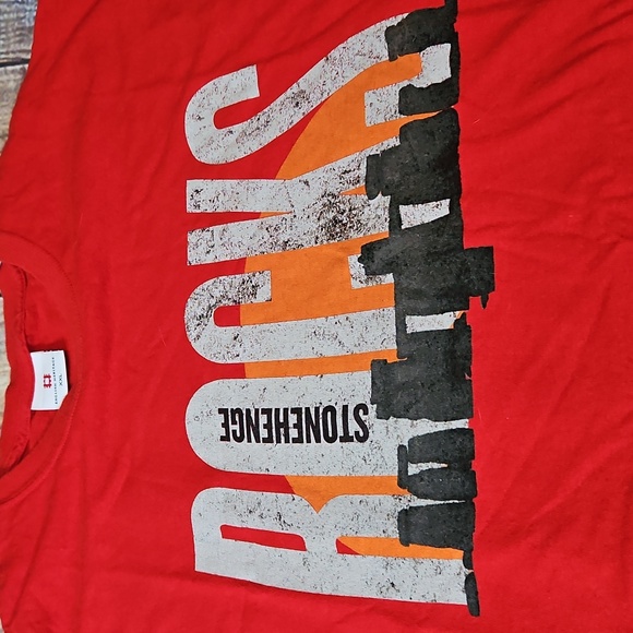 English Heritage Stonehenge Rocks‎ Short Sleeve T-shirt Size XxL Red - Picture 1 of 4